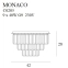 Lampa sufitowa z wiszącymi kryształkami Ø42cm MX C0205 z serii MONACO - wymiary