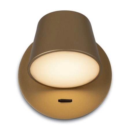Złota lampa ścienna z włącznikiem MOD421WL-L6BS3K z serii PIXEL