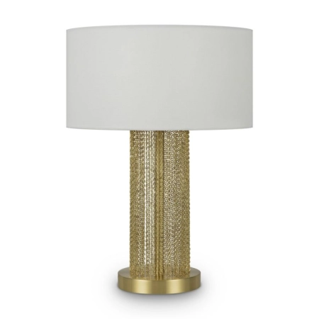 Złota lampka stołowa z białym abażurem MOD151TL-01G z serii IMPRESSIVE