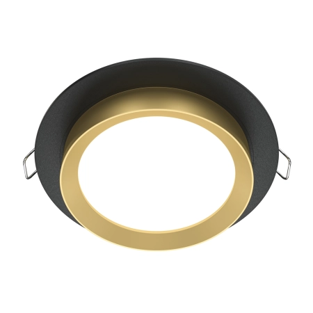 Czarno-złote, okrągłe oczko podtynkowe DL086-GX53-RD-BG z serii HOOP