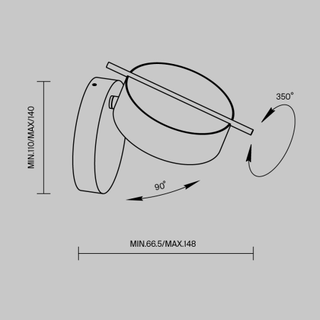 Nowoczesna lampa ścienna, złoty akcent MOD180WL-L4B3K1 z serii NUANCE - 2