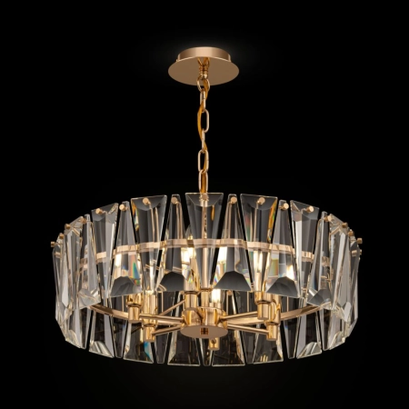 Złota, kryształowa lampa wisząca ⌀51,7cm MOD043PL-06G z serii PUNTES 2 3
