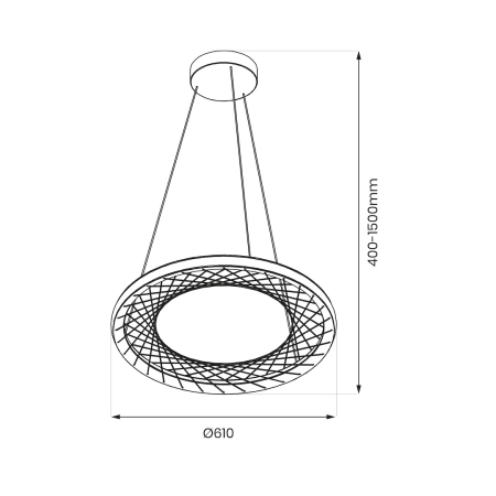 Druciana lampa wisząca LED, pojedynczy pierścień ML0524 z serii NEST - 5