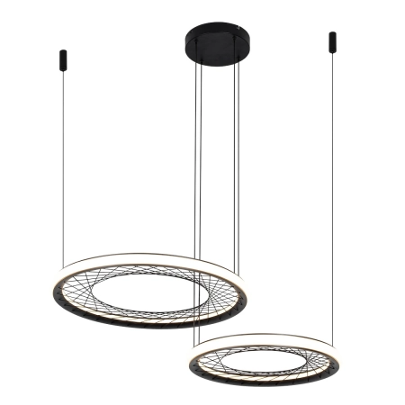 Druciana lampa wisząca LED, dwa pierścienie ML0525 z serii NEST - 6