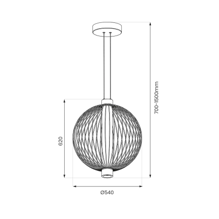 Lampa wisząca druciana LED, kula 54 cm ML0527 z serii KYOTO - 5