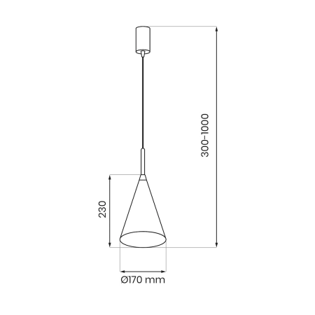 Lampa wisząca, złoto-czarna, wąski stożek MLP0963 z serii CAPITAL - 6