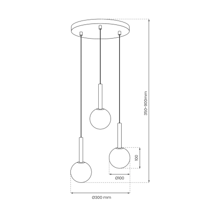 Lampa wisząca, biało-czarna ze złotymi elementami MLP0969 z serii PLAY - 5