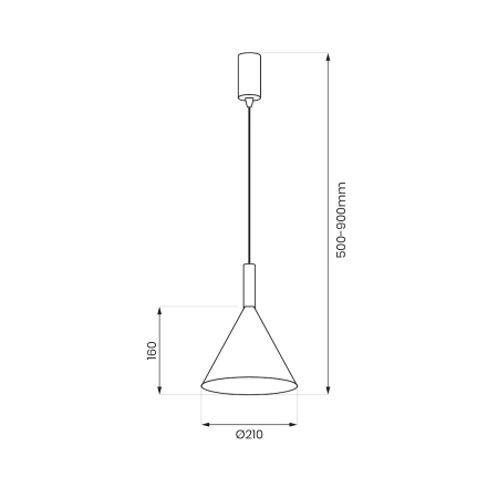 Lampa wisząca, czarny stożek ze złotym środkiem MLP0977 z serii PERU - 5