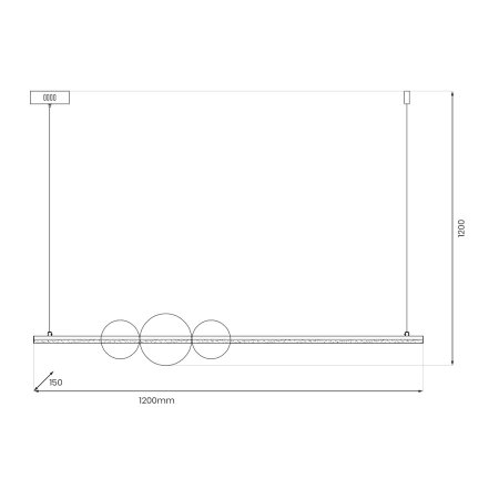 Lampa wisząca LED, trzy okrągłe klosze na listwie ML0982 z serii KUGEL - 5