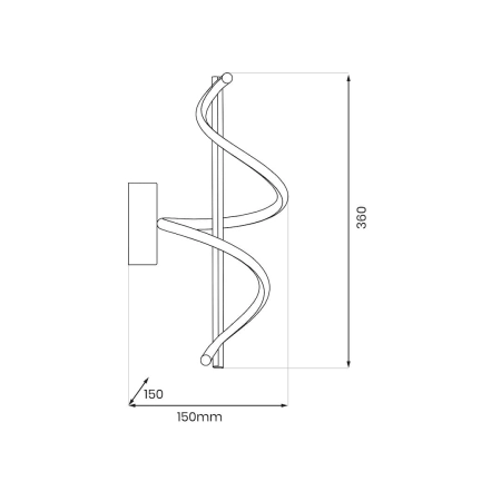 Futurystyczny kinkiet Led w kolorze czarnym ML1058 z serii TWIST - 4