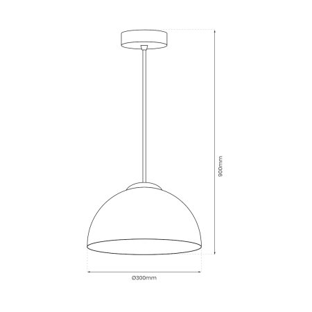 Lampa wisząca z półokrągłym kloszem, czarna MLP1063 z serii GAMMA - 5