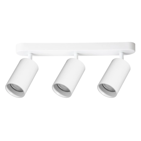 Trzy reflektory na listwie do sypialni, białe ML1163 z serii PIPE SPOT