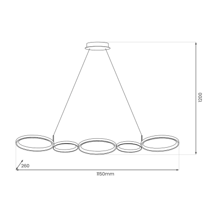 Lampa wisząca z obręczami LED do długiego holu ML1175 z serii OLYMPIA - 5