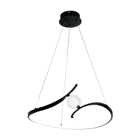 Czarna lampa wisząca LED z ozdobną kulą ML1177 z serii PERLA - 6