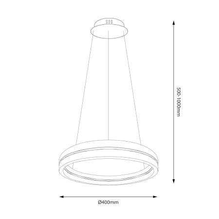 Lampa wisząca LED, czarno-złoty okrąg ML1183 z serii GRAVITY - 5