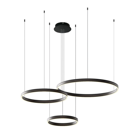 Lampa wisząca LED, czarno-złote okręgi ML1185 z serii GRAVITY