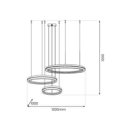 Lampa wisząca LED, czarno-złote okręgi ML1185 z serii GRAVITY - 5