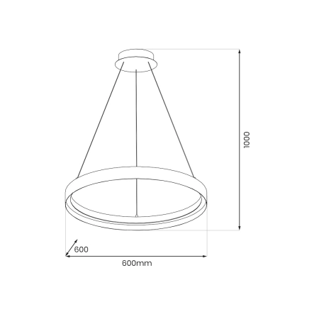 Lampa wisząca LED, biało-czarna obręcz ML1186 z serii ORBITA - 5