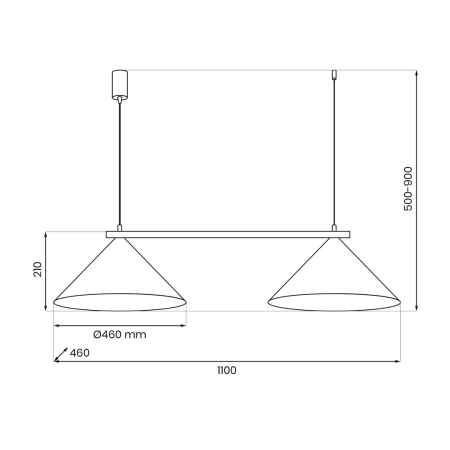 Czarno-zielona lampa wisząca, stożki na belce MLP1529 z serii CAPITAL - 6