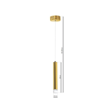 Pojedyncza lampa wisząca, złota, ledowa tuba ML5713 z serii GOLDIE - 2