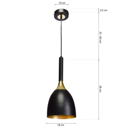 Smukła lampa wisząca w czarno-złotym kolorze MLP6221 z serii CLARK - 2