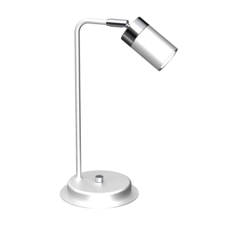 Minimalistyczna, biało-srebrna lampka biurkowa MLP7751 z serii JOKER