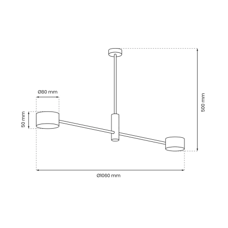 Lampa sufitowa, dwa źródła światła, do salonu MLP8576 z serii CROSS - 5