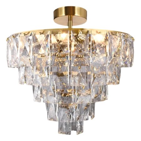 Złota lampa sufitowa, dekoracyjne kryształy ML8812 z serii CHELSEA