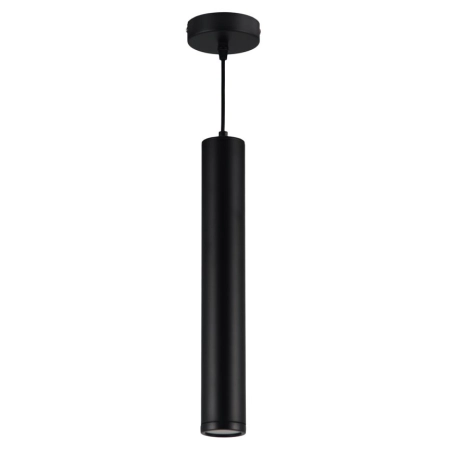 Czarna, pojedyncza lampa wisząca, loftowa tuba ML8868 z serii PORTER