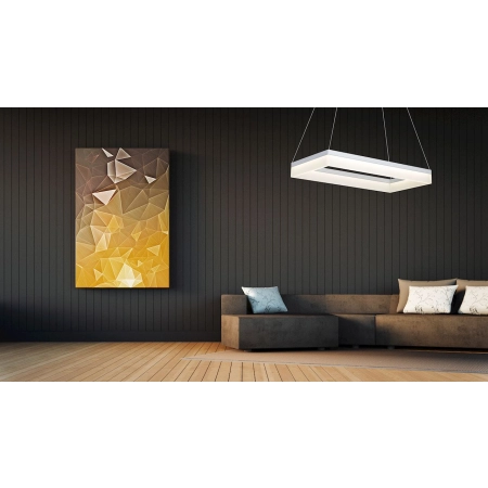 Geometryczna, biała lampa wisząca LED do salonu ML447 z serii CUBO 2