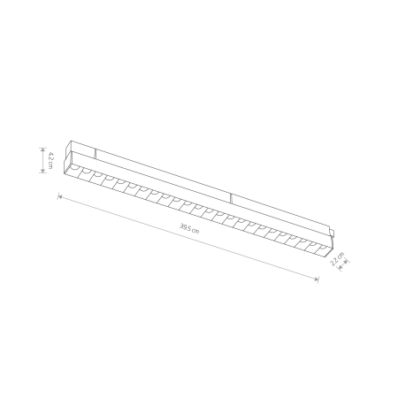 Płaski reflektor do szyny magnetycznej 1F 10150 z serii LVM FOCUS LED - wymiary