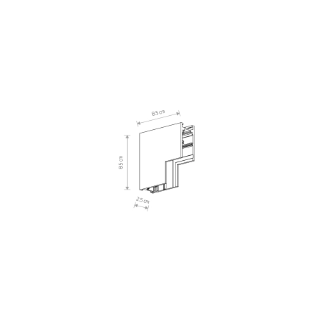 Złączka natynkowa do szyny magnetycznej 1F 10165 z serii LVM ACCESORIES - wymiary