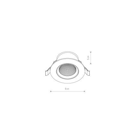 Białe oczko wpustowe LED 5W 4000K ⌀9cm 10547 z serii EGINA LED - wymiary