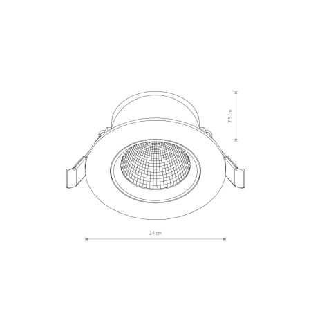 Oprawa podtynkowa oczko LED 15W 4000K ⌀14cm 10556 z serii EGINA LED - wymiary