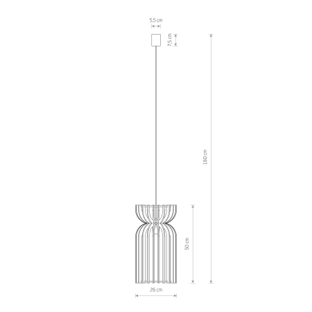 Smukła, rustykalna lampa wisząca 10570 z serii KYMI - 5