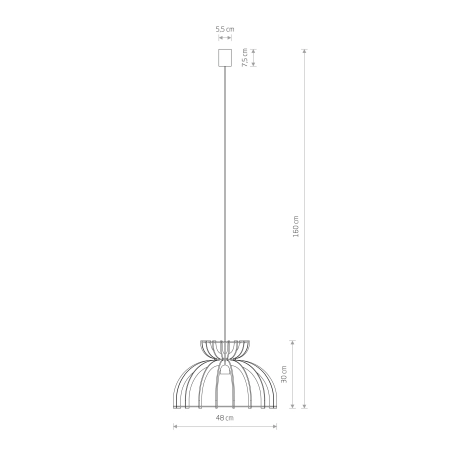 Lampa wisząca z beżową osłoną żarówki 10572 z serii KYMI - 5