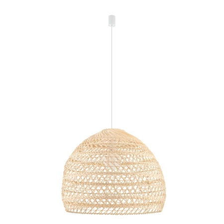 Lampa wisząca z kopułowym, plecionym abażurem 11152 z serii BOHO