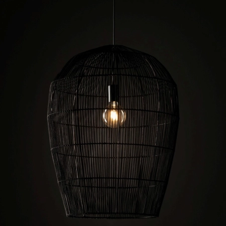 Lampa wisząca z dużym, plecionym abażurem 11168 z serii HAITI - 2