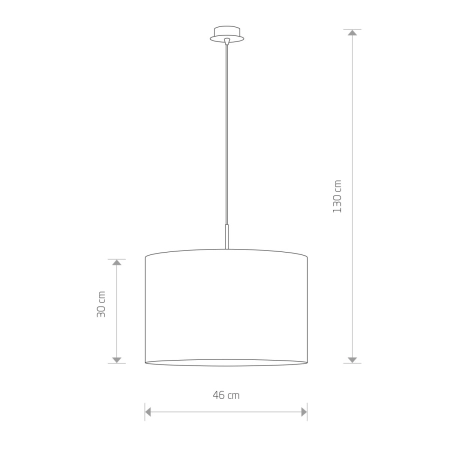 Lampa wisząca z szerokim abażurem, do sypialni 5384 z serii ALICE - wymiary