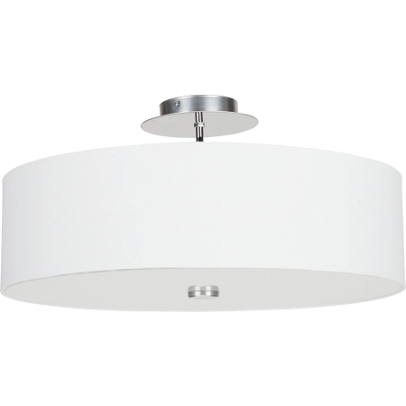 Lampa sufitowa biały abażur na srebrnym mocowaniu 6391 z serii VIVIANE