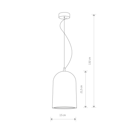 Lampa wisząca z betonowym, ozdobnym kloszem 6855 z serii LAVA - wymiary