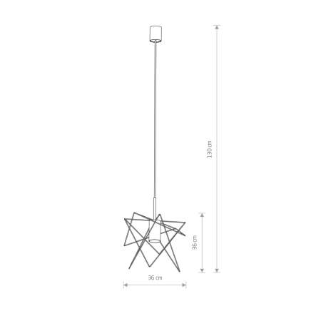 Regulowana lampa wisząca z drucianym kloszem 7795 z serii GSTAR - wymiary