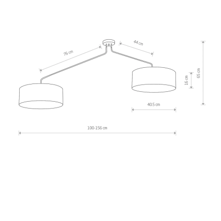 Biała lampa sufitowa z materiałowymi abażurami 7951 z serii FALCON - wymiary