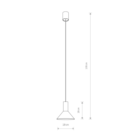 Minimalistyczna, loftowa lampa wisząca 8105 z serii HERMANOS - wymiary