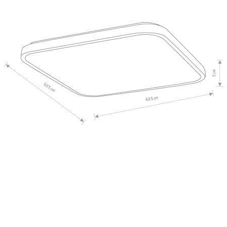 Biały plafon kwadratowy, moc 64W, barwa ciepła, 8114 z serii AGNES LED - wymiary