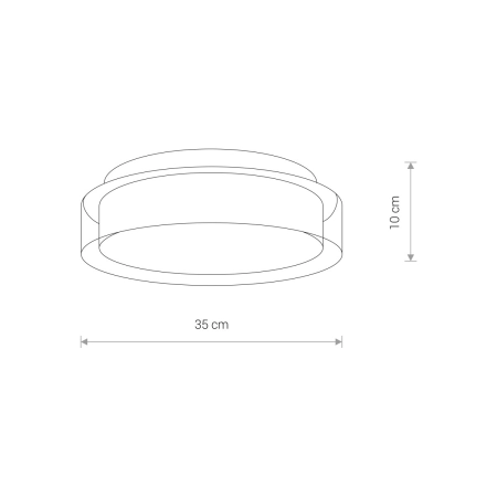 Chromowana lampa sufitowa, LED o mocy 17W 8174 z serii PAN LED - wymiary