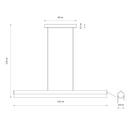 Biała lampa LED w stylu technicznym 4000K 8251 z serii CL Q LED PRO - wymiary