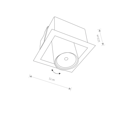 Oprawa podtynkowa z czarnym reflektorem 8937 z serii DOWNLIGHT - wymiary