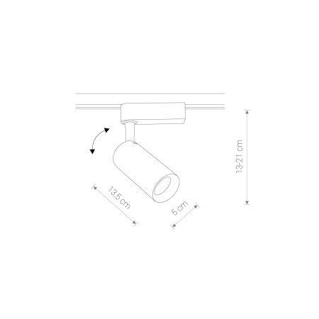 Regulowana głowica do szyn, LED 20 W 9004 z serii PROFILE IRIS LED - wymiary