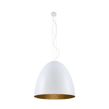 Estetyczna lampa wisząca z biało-złotym kloszem 9025 z serii EGG